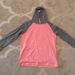 Pink, grey, light pullover hoodie
